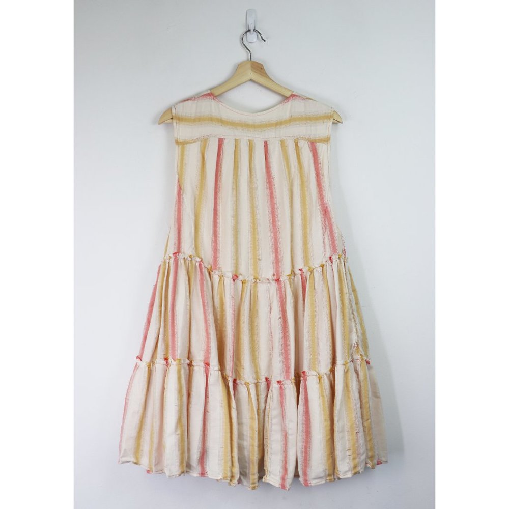 NWT Free People Do It Again Frayed Trim Mini Dress Fresh Almond Stripe Small - Picture 9 of 14